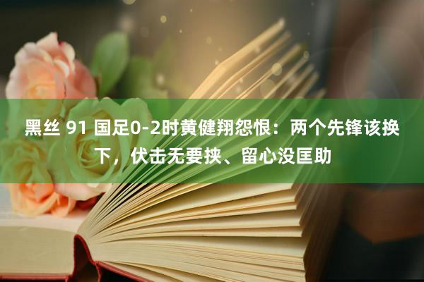 黑丝 91 国足0-2时黄健翔怨恨：两个先锋该换下，伏击无要挟、留心没匡助