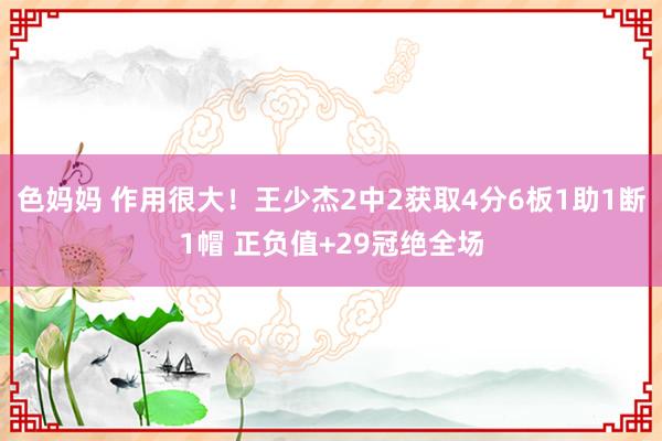 色妈妈 作用很大！王少杰2中2获取4分6板1助1断1帽 正负值+29冠绝全场