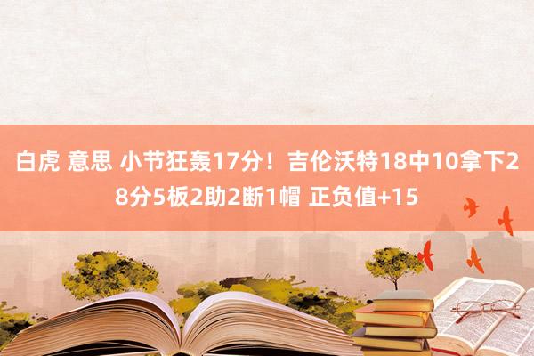 白虎 意思 小节狂轰17分！吉伦沃特18中10拿下28分5板2助2断1帽 正负值+15